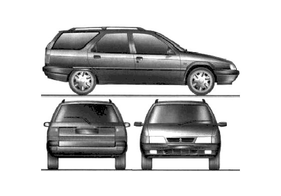 Download drawing Citroen ZX Break Wagon 1993 in ai pdf png svg formats